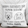 Good Night Human Servant Dog Head Outline Gift For Dog Dad Mom Personalized Pillow (Insert Included)