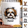 Peeking Dog Ragged Hole Personalized Mug