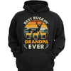 Best Buckin‘ Dad Grandpa Retro Personalized Hoodie Sweatshirt