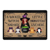 Wicked Witch And Little Monsters Fluffy Cats Live Here Personalized Doormat