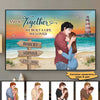 Kissing Couple At Beach Summer Personalized Horizontal Poster