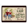 Lovely Lady Grumpy Old Man Couple Flower Gate Personalized Doormat