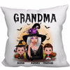 Grandma Mom Witch With GrandKids Halloween Personalized Pillow (Insert Included)