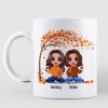 Fall Season Under Tree Doll Besties Best Friends Personalized Mug