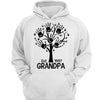 Grandpa Dad Handprints On Tree Personalized Hoodie Sweatshirt