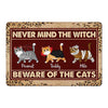 Red Frame Halloween Fluffy Cats Personalized Doormat