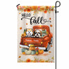 Hello Fall Dogs On Truck Personalized Garden Flag