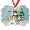 A Girl And Her Cat Personalized Christmas Ornament