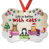 Better With Fluffy Cats Gift Boxes Personalized Christmas Ornament