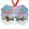 Dachshund Wiener Wonderland Dog Personalized Christmas Ornament