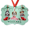 Dogs Merry Woofmas Peeking Dogs Personalized Christmas Ornament