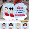 Grandkids In Christmas Socks Personalized Christmas Ornament