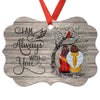 Half Wood Texture Always With You Memorial Personalized Christmas Ornament