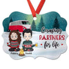 Happy Campers Chibi Couple Personalized Christmas Ornament