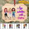 Life Is Better With Sisters Doll Besties Personalized Christmas Ornament