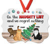 On The Naughty List Fluffy Cats Regret Nothing Personalized Christmas Ornament