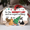 On The Naughty List Fluffy Cats Regret Nothing Personalized Christmas Ornament
