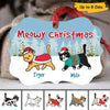 Walking Cats Walking In Snow Personalized Christmas Ornament