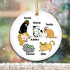 A Girl And Her Cat Sleeping Personalized Circle Ornament