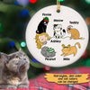 A Girl And Her Cat Sleeping Personalized Circle Ornament