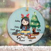 A Girl And Her Dachshunds Personalized Circle Ornament