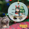 A Girl And Her Fat Cat Personalized Cat Decorative Christmas Ornament