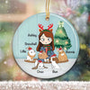 A Girl And Her Rabbits Personalized Circle Ornament