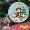 A Man And His Cats Personalized Circle Ornament