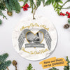 Always On Our Minds Angel Wings Memorial Photo Circle Ornament