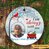 Always With You Winter Tree Photo Memorial Personalized Circle Ornament