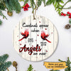 Angels Among Us Cardinal Personalized Memorial Circle Ornament