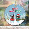 Bahhum Pug Dog Personalized Decorative Christmas Circle Ornament