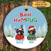 Bahhum Pug Dog Personalized Decorative Christmas Circle Ornament