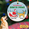 Believe In Santa Paws Golden Retriever Dogs Personalized Circle Ornament