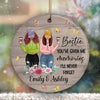 Best Friends Front View Wooden Texture Personalized Circle Ornament