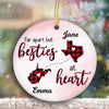 Besties At Heart Checkered Pattern Personalized Circle Ornament