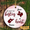 Besties At Heart Checkered Pattern Personalized Circle Ornament