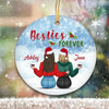 Besties In Snow Personalized Circle Ornament