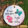 Besties Long Distance Relationship Gift I Miss Your Face Gift For Besties Sisters Siblings Personalized Circle Ornament