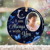 Blue Moon And Butterflies Memorial Personalized Circle Ornament