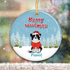 Border Collie Dog Christmas Personalized Circle Ornament