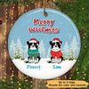 Border Collie Dog Christmas Personalized Circle Ornament