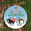 Bull Terrier Nothing Butt Merry Woofmas Personalized Circle Ornament