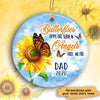 Butterflies Appear When Angels Are Near Sunflower Personalized Circle Ornament