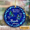Butterflies Frame Memorial Personalized Circle Ornament