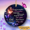 Butterflies Memorial Always At My Side Personalized Circle Ornament
