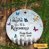 Butterflies Snow Personalized Memorial Circle Ornament