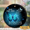 Butterfly Wings Memorial Personalized Circle Ornament