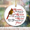 Cardinal My Mind Still Talks To You Memorial Personalized Circle Ornament