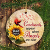 Cardinal Sunflower Personalized Memorial Circle Ornament